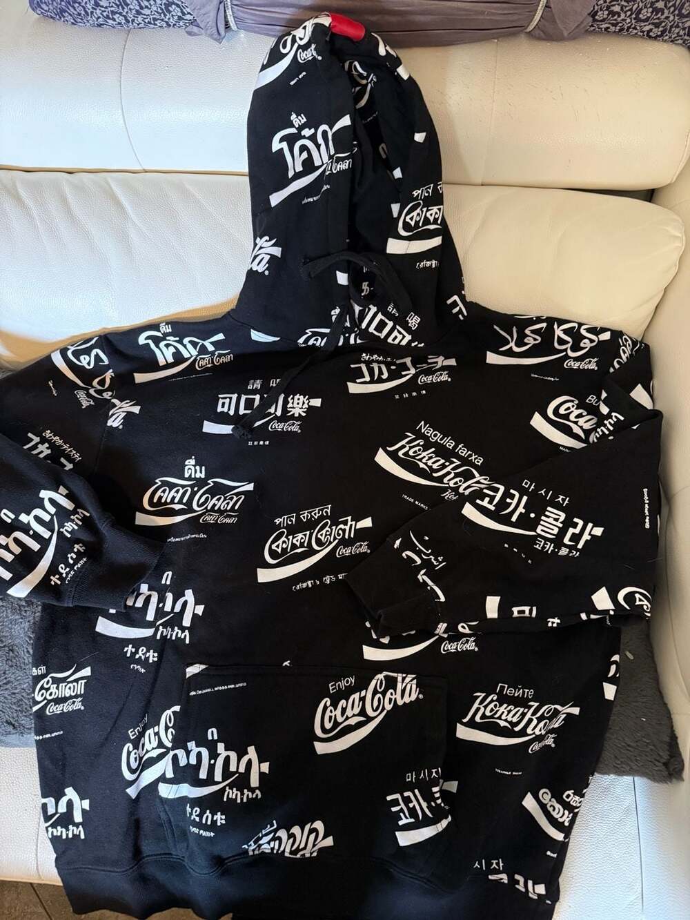 Coca-Cola All Over Language Print Pullover Hoodie